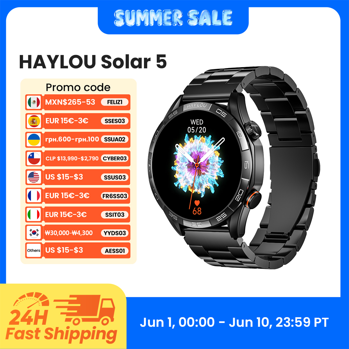 Smartwatch Health Watches - HAYLOU Solar 5 Voice Calling Smartwatch