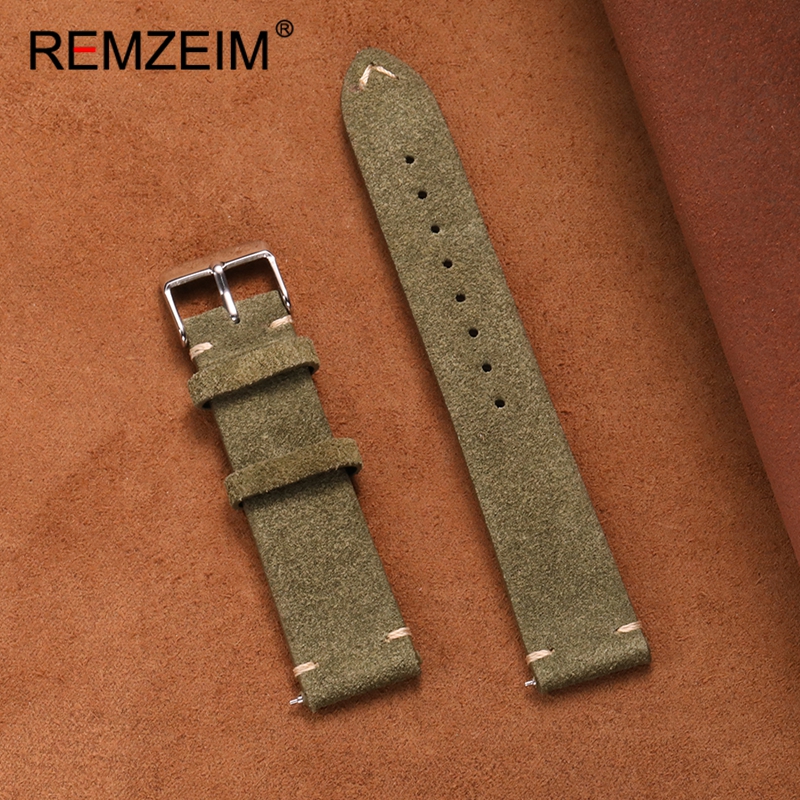 Smartwatch Vintage Watches For Men - Suede Quick Release Leather Replacement Bracelet