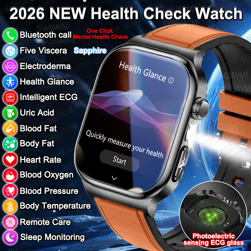 Smartwatch Square Watches For Men - 2026 New Accurate Diagnosis Smart Watch