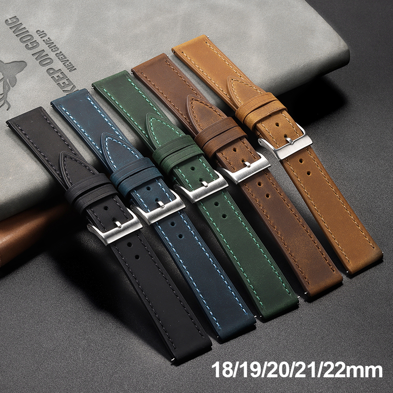 Smartwatch Vintage Watches For Men - Vintage Cowhide Watch Strap Quick Release