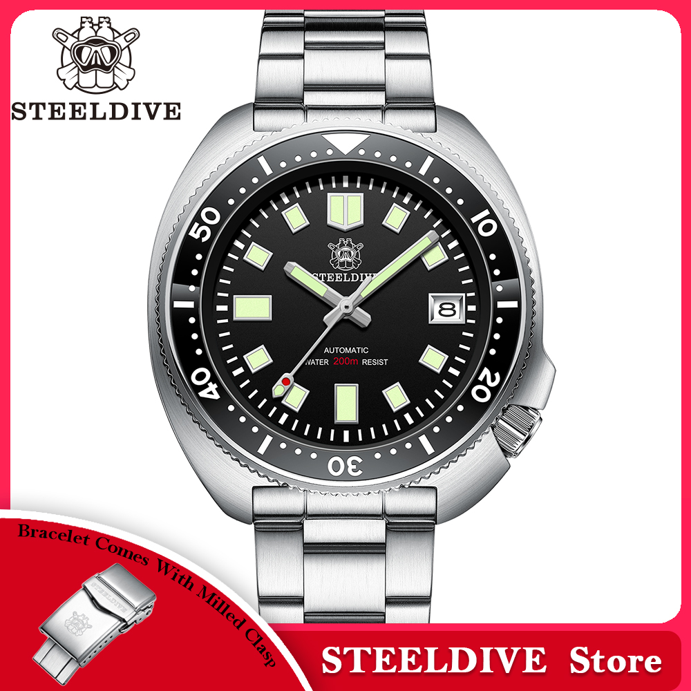 Diesel Watches Smartwatch - Steeldive SD1970 White Date Background 200M