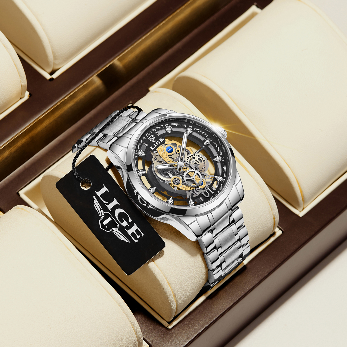 LIGE Men Watch Skeleton Automa - Smartwatch Vintage Watches For Men incelemesi ve fiyatı
