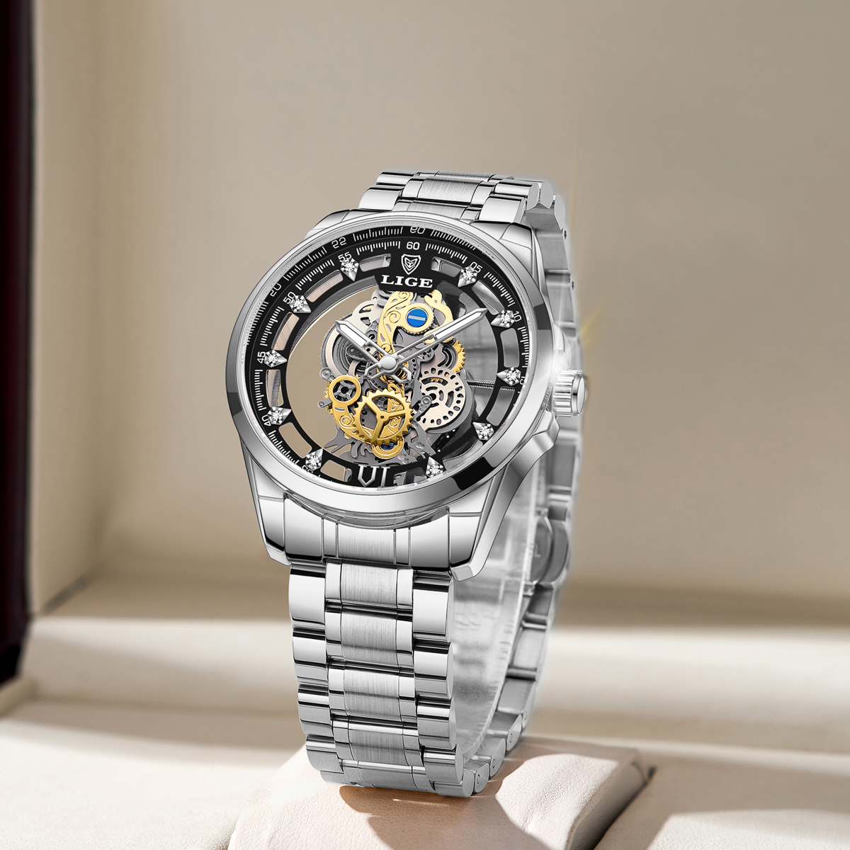 LIGE Men Watch Skeleton Automa - Smartwatch Vintage Watches For Men incelemesi ve fiyatı