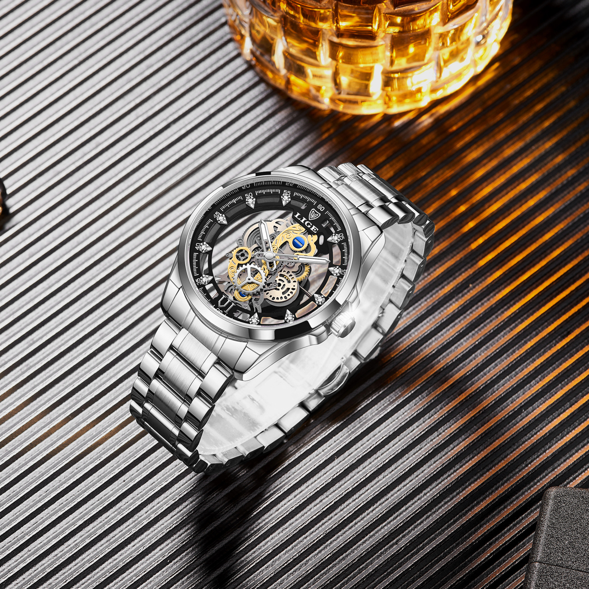LIGE Men Watch Skeleton Automa - Smartwatch Vintage Watches For Men incelemesi ve fiyatı