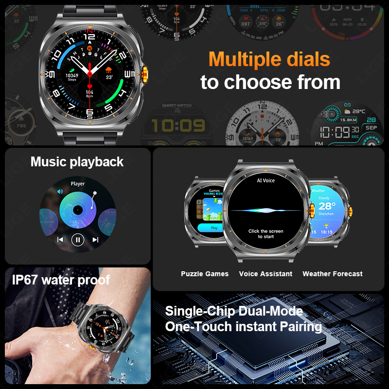 LIGE 2025 Watch Wireless Earph - Smartwatch Running Watches For Men incelemesi ve fiyatı