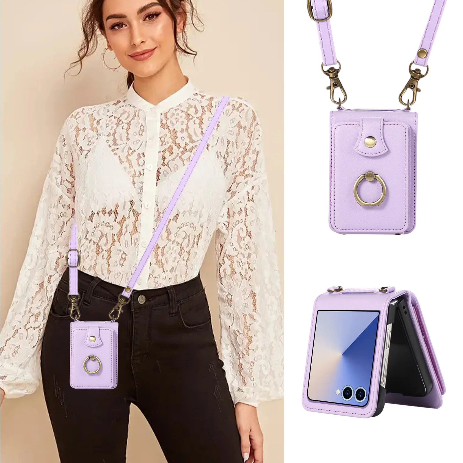 Leather Wallet Phone Case for  - Samsung Galaxy Strap incelemesi ve fiyatı