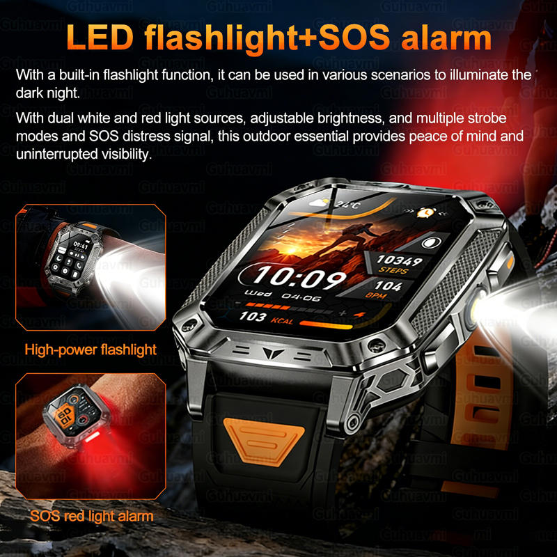 New 1500mAh Military Outdoor S - Smartwatch Square Watches For Men incelemesi ve fiyatı