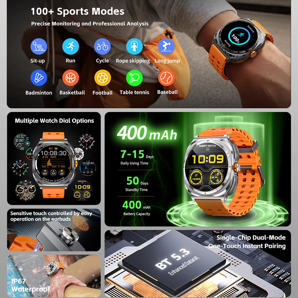 2026 hot Watch Wireless Earpho - Smartwatch Running Watches For Men incelemesi ve fiyatı