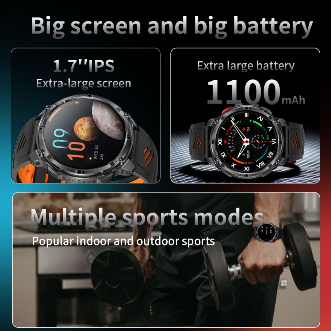 New T-Rex3 Pro 1100mAh Battery - Smartwatch Running Watches For Men incelemesi ve fiyatı