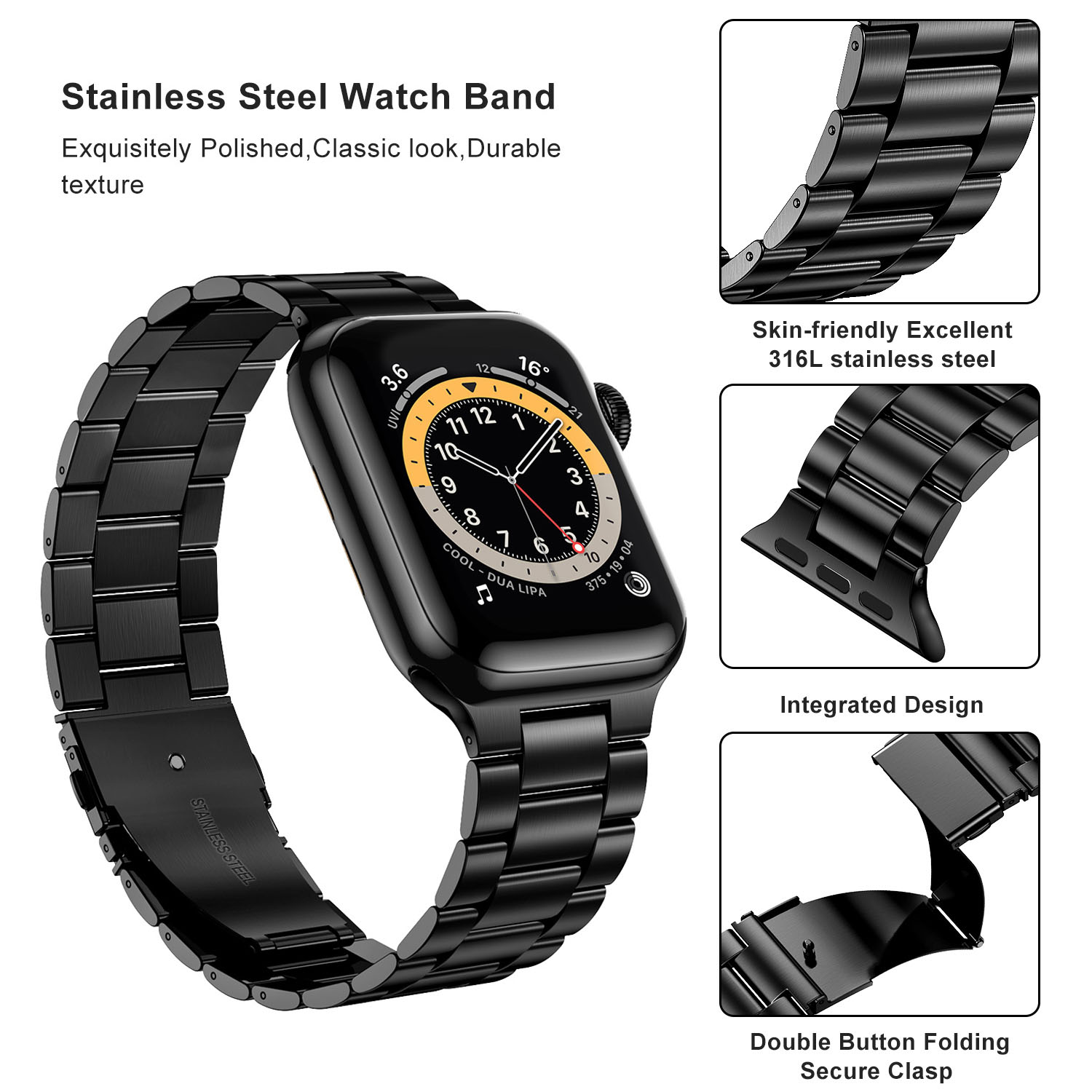 Stainless Steel Strap For Appl - Smartwatch Apple Watches For Men incelemesi ve fiyatı
