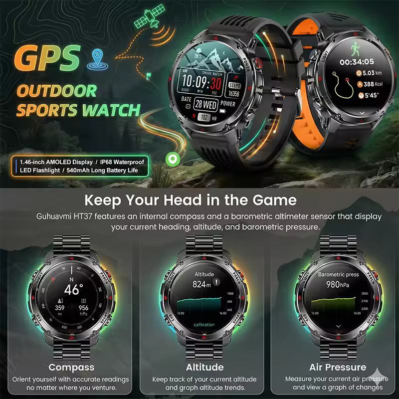 2026 New Military GPS Smart Wa - Smartwatch Running Watches For Men incelemesi ve fiyatı