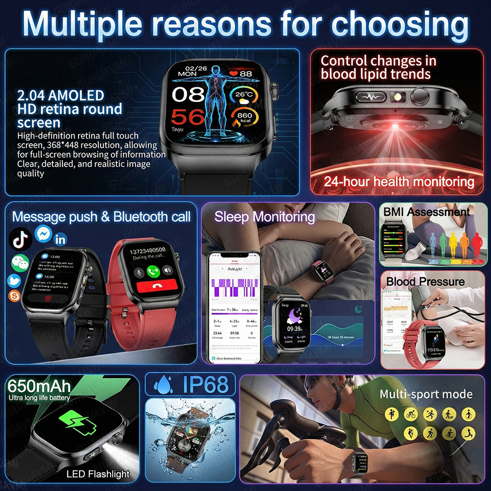2026 New Accurate Diagnosis Sm - Smartwatch Square Watches For Men incelemesi ve fiyatı