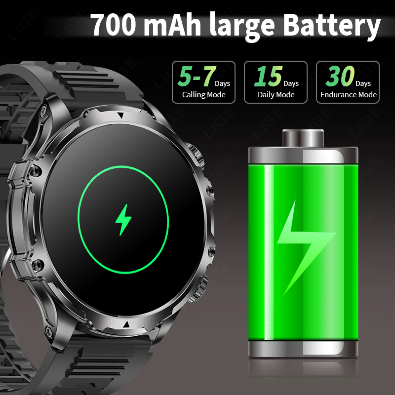 LIGE 700mah Large Battery Flas - Smartwatch Latest Watches For Men incelemesi ve fiyatı