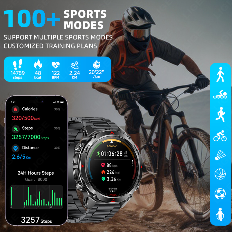 LIGE New Professional GPS Spor - Smartwatch Running Watches For Men incelemesi ve fiyatı