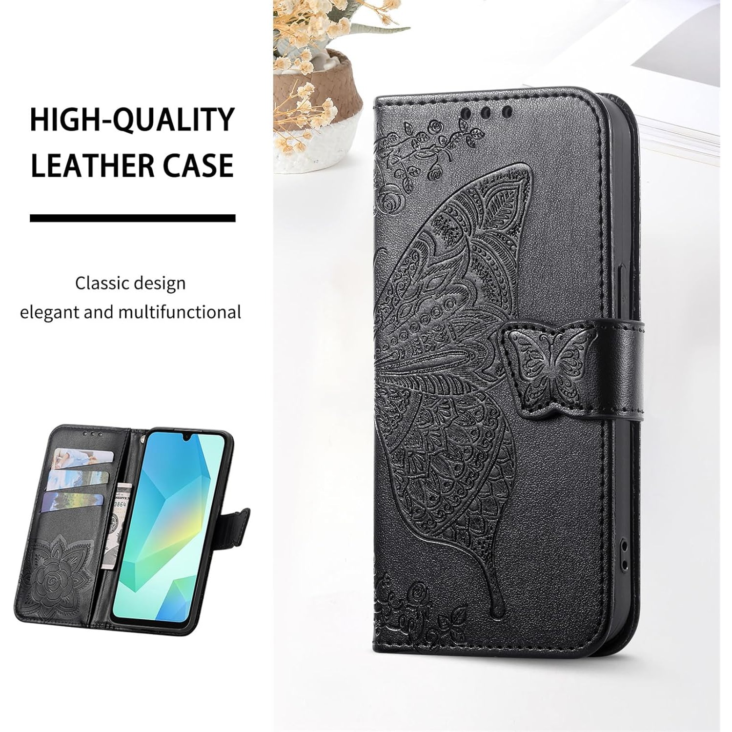 Butterfly Texture Flip Wallet  - Samsung Galaxy Strap incelemesi ve fiyatı