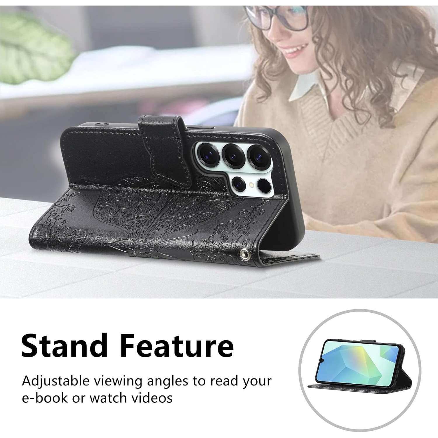Butterfly Texture Flip Wallet  - Samsung Galaxy Strap incelemesi ve fiyatı