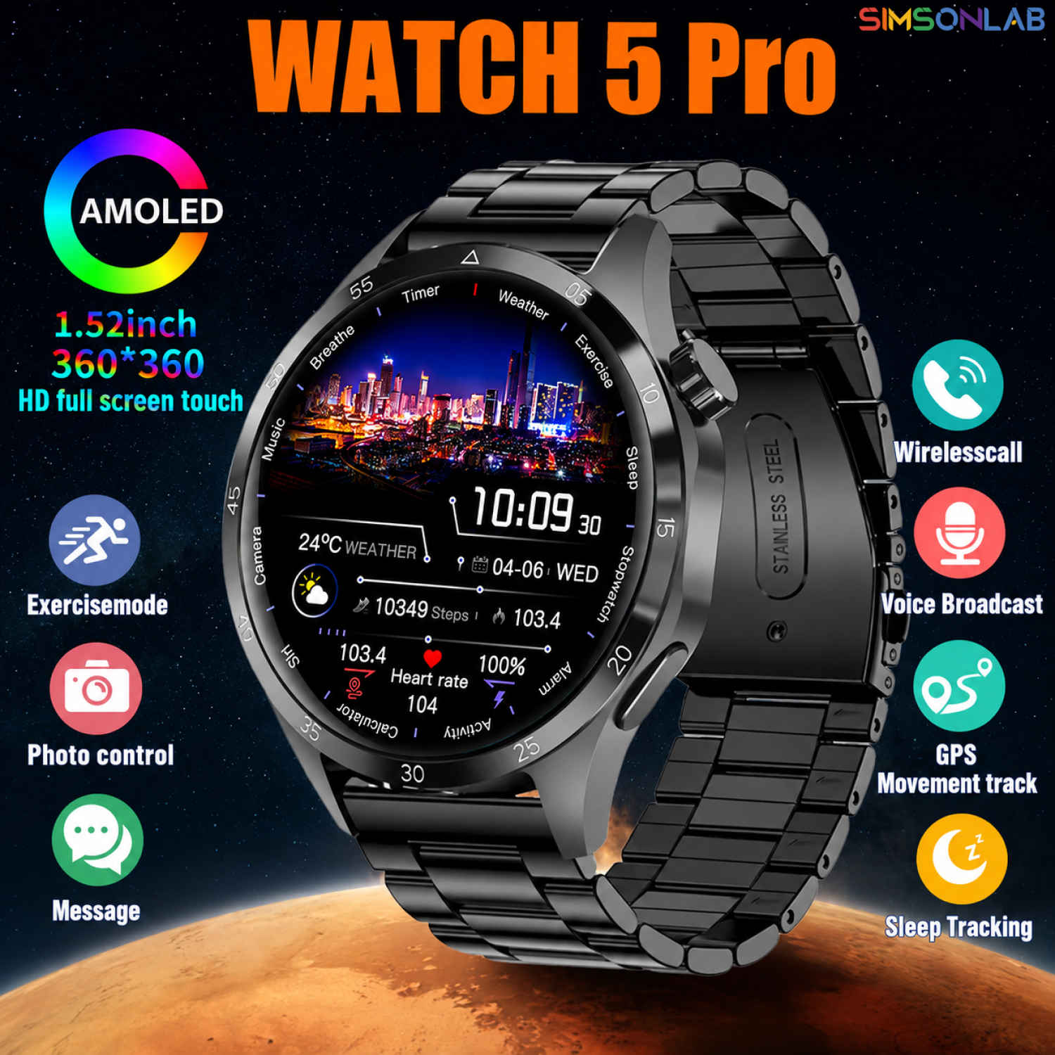 2026 Watch 5 Pro GPS Track Com - Smartwatch Running Watches For Men incelemesi ve fiyatı