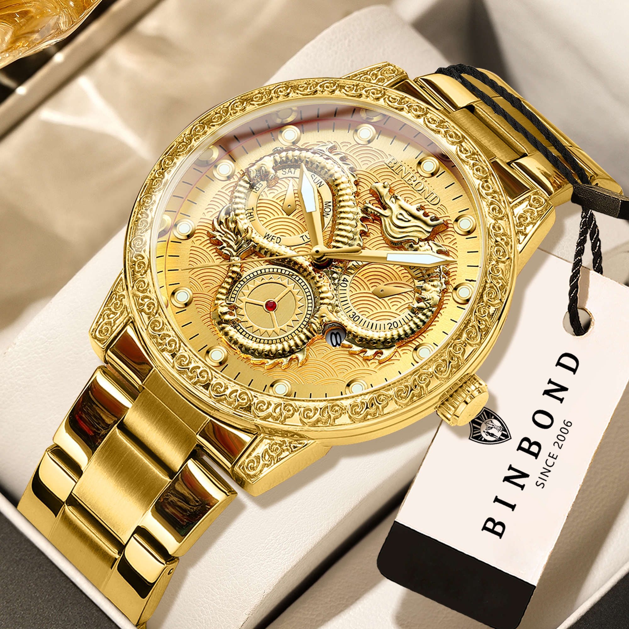 BINBOND Dragon vintage luxury  - Smartwatch Vintage Watches For Men incelemesi ve fiyatı