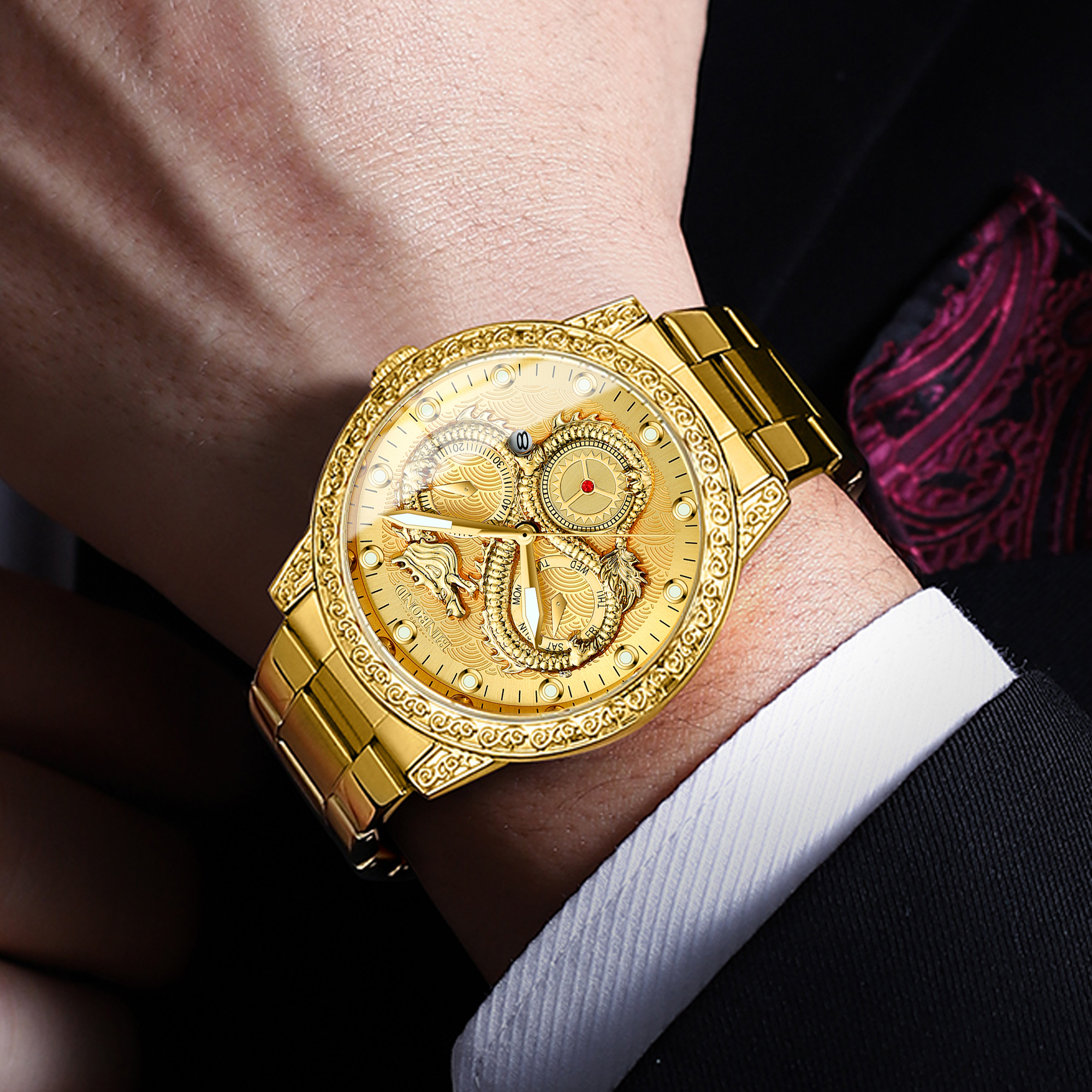 BINBOND Dragon vintage luxury  - Smartwatch Vintage Watches For Men incelemesi ve fiyatı
