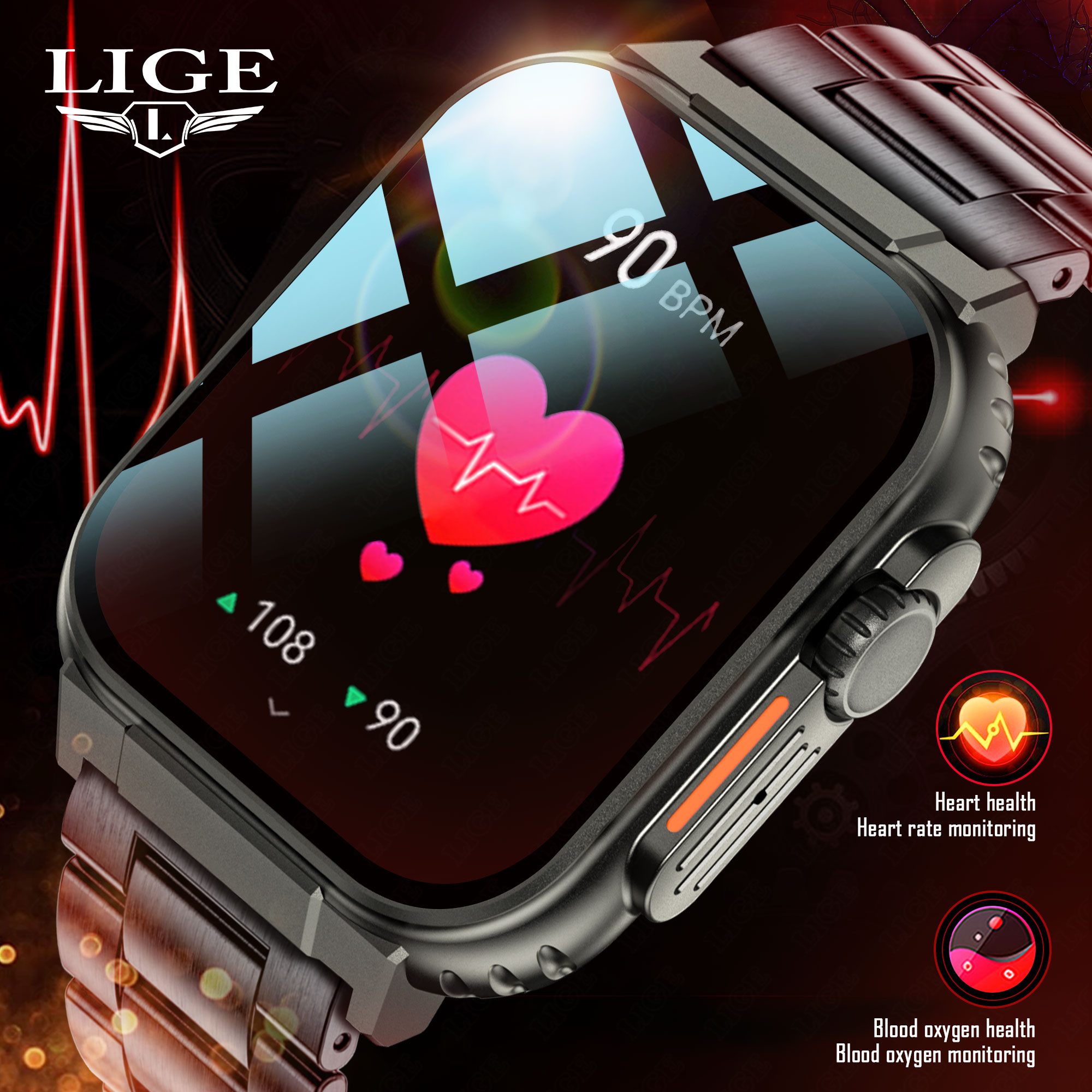 LIGE 600mAh Military Outdoor S - Smartwatch Latest Watches For Men incelemesi ve fiyatı