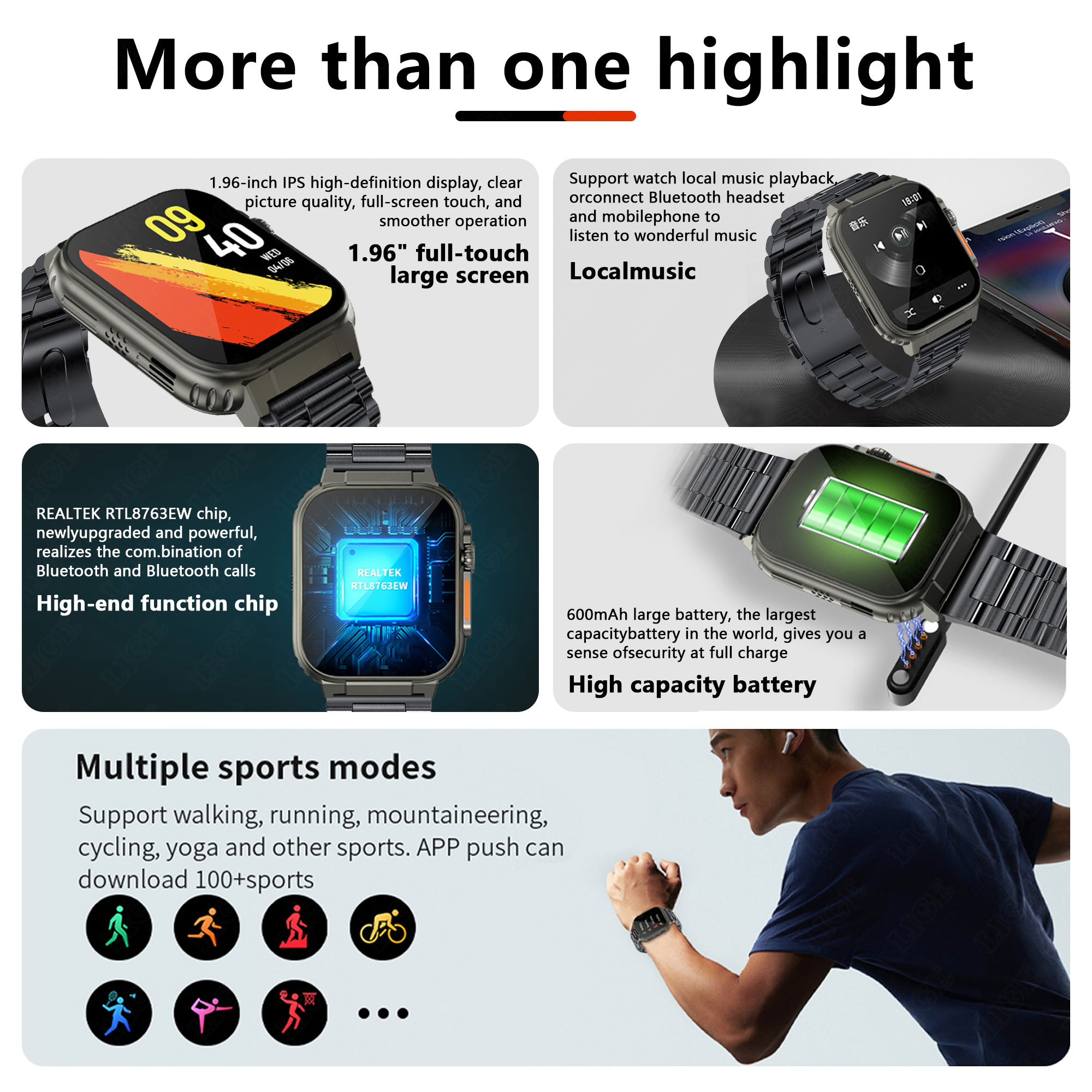LIGE 600mAh Military Outdoor S - Smartwatch Latest Watches For Men incelemesi ve fiyatı