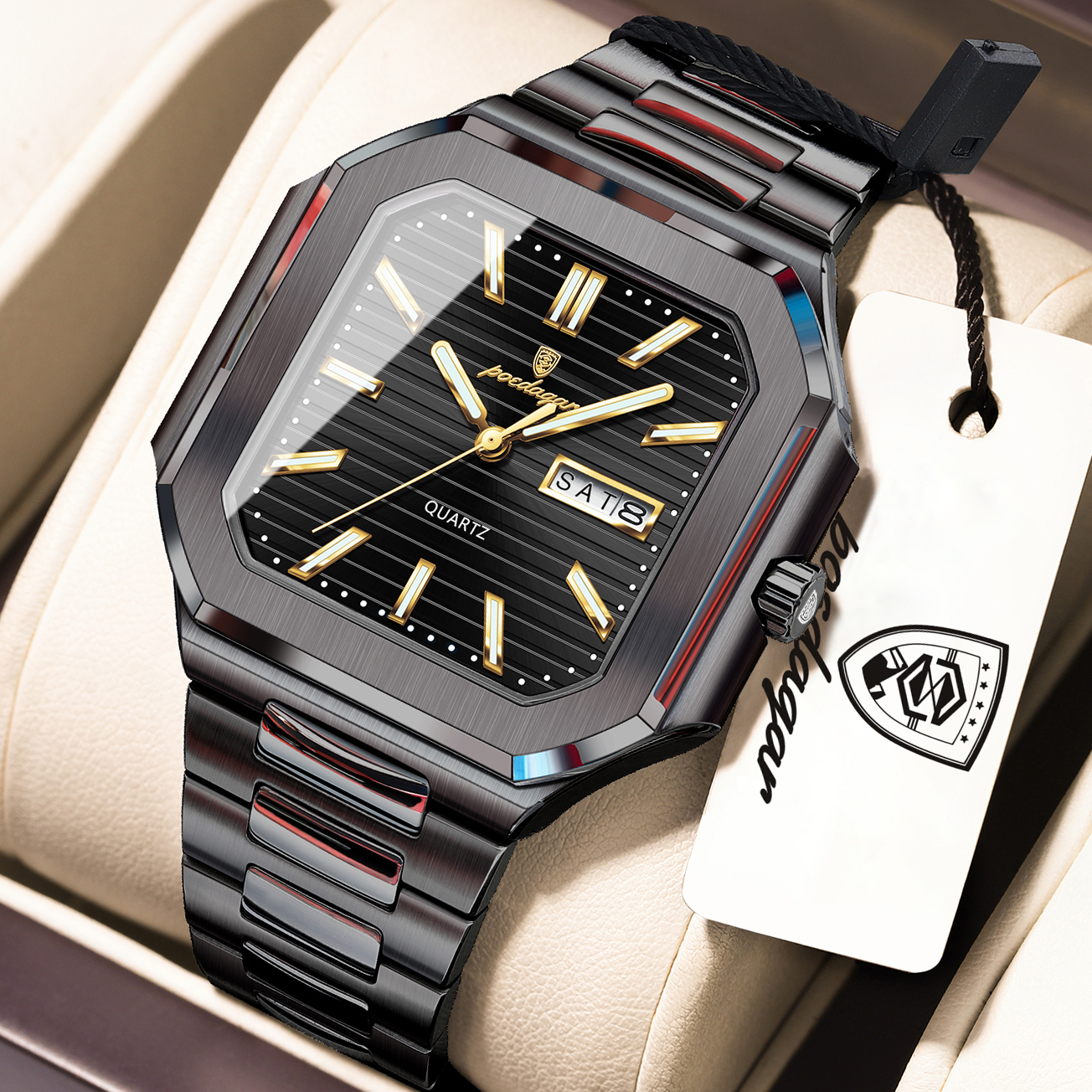 POEDAGAR Casual Square Man Wri - Smartwatch Square Watches For Men incelemesi ve fiyatı