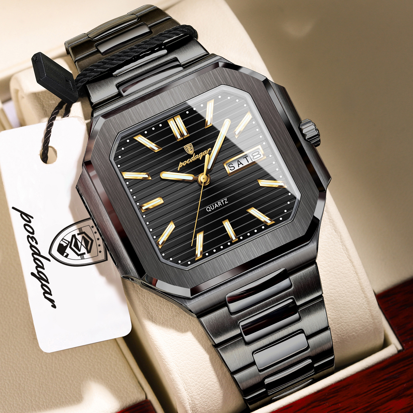 POEDAGAR Casual Square Man Wri - Smartwatch Square Watches For Men incelemesi ve fiyatı