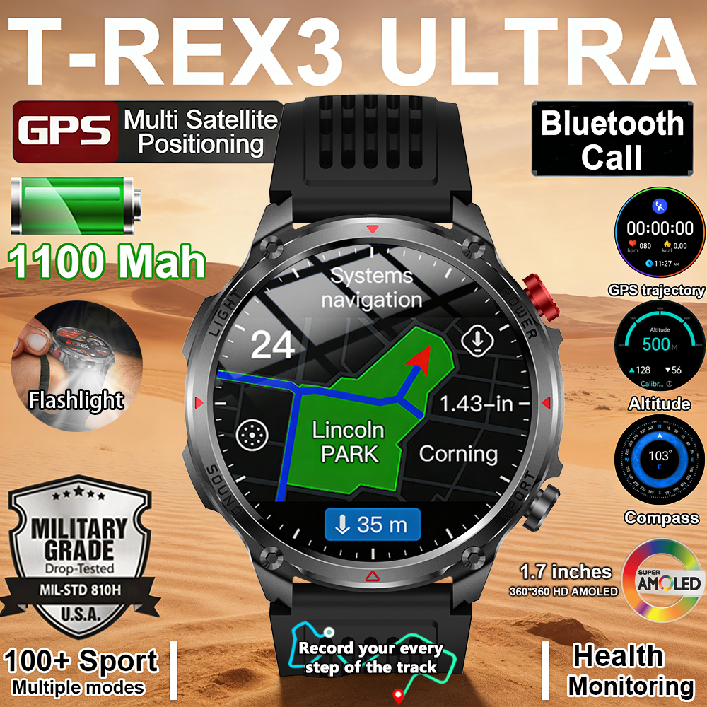 2026 New T-Rex3 Pro 1100mAh Ba - Smartwatch Running Watches For Men incelemesi ve fiyatı