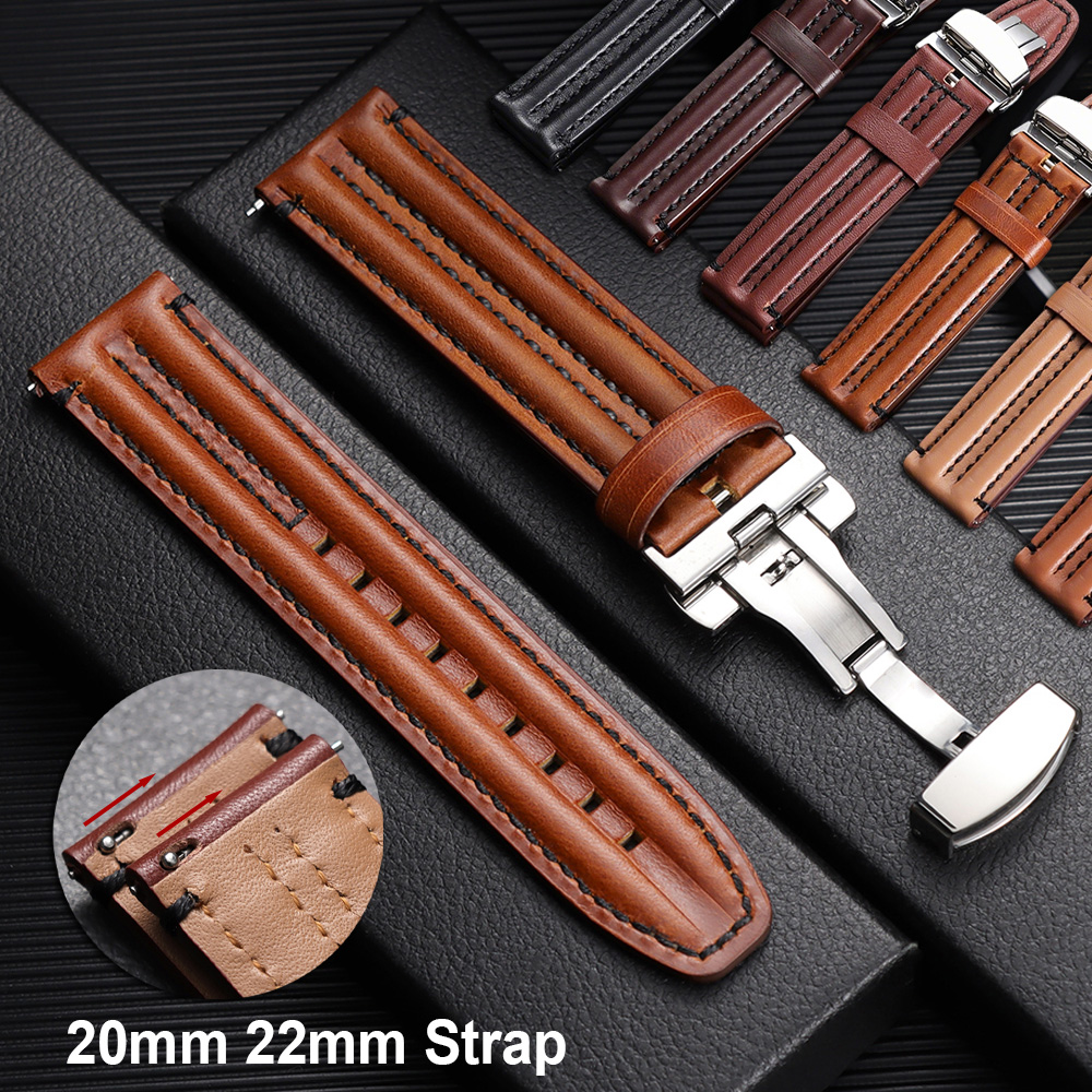 20mm 22mm Genuine Cowhide Watc - Smartwatch Vintage Watches For Men incelemesi ve fiyatı