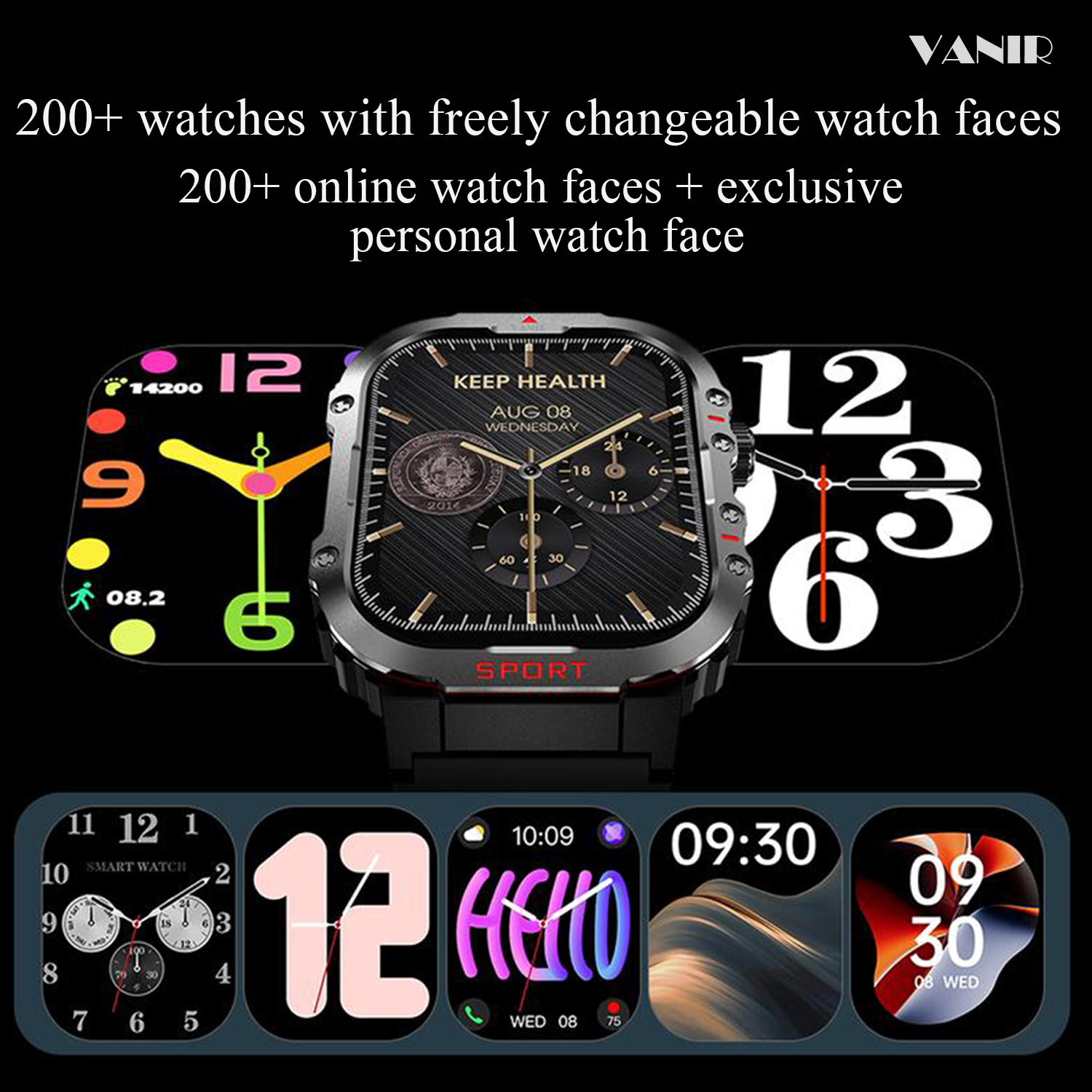 VANIR Bluetooth Smartwatch - M - Smartwatch Square Watches For Men incelemesi ve fiyatı