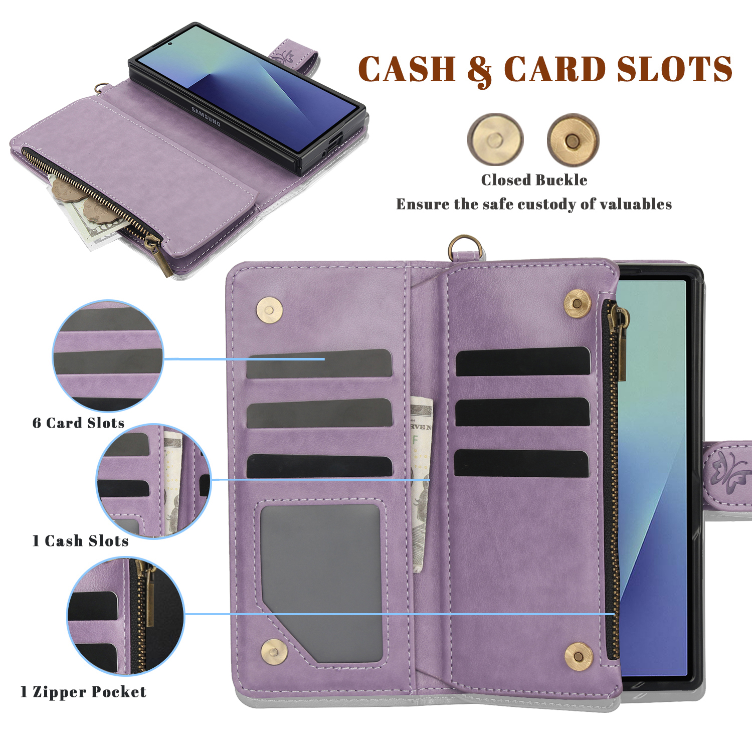 Wrist Strap Leather Zipper Wal - Samsung Galaxy Strap incelemesi ve fiyatı
