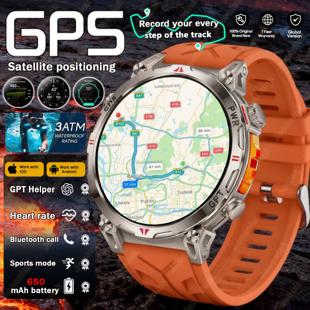 New Professional GPS Sports Sm - Smartwatch Running Watches For Men incelemesi ve fiyatı