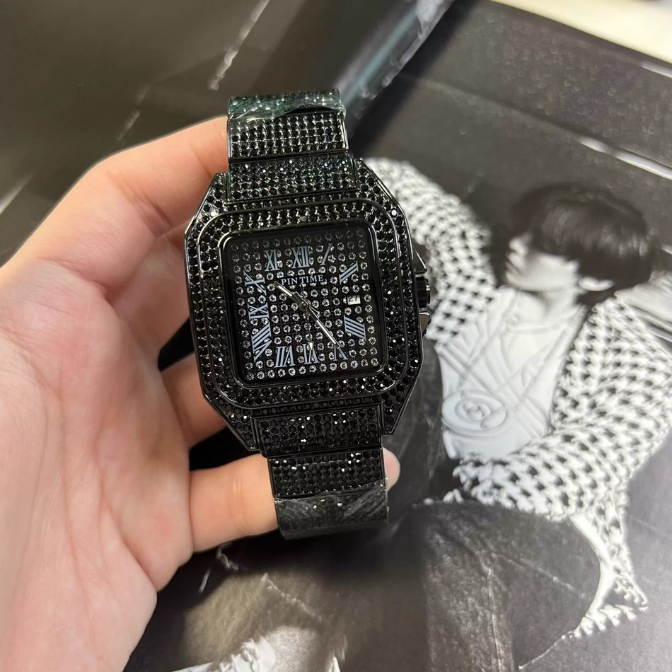 Gold or black Watch Ice Out Sq - Smartwatch Watches For Men Brands incelemesi ve fiyatı