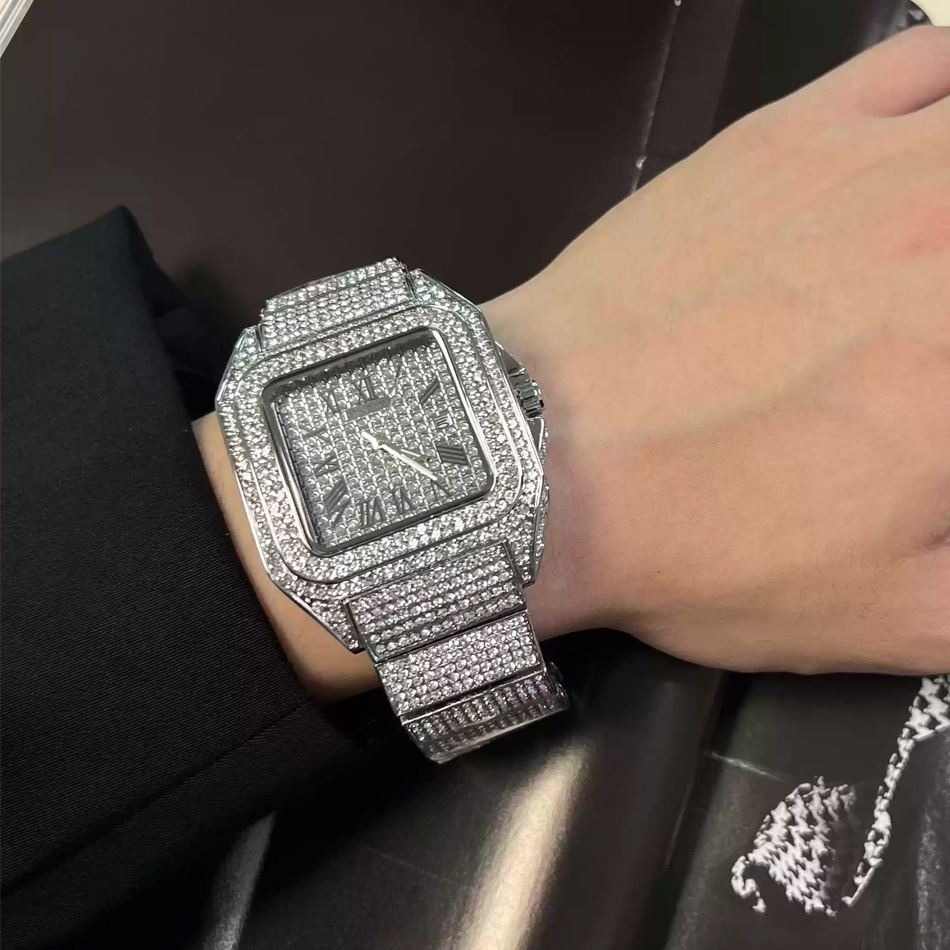 Gold or black Watch Ice Out Sq - Smartwatch Watches For Men Brands incelemesi ve fiyatı