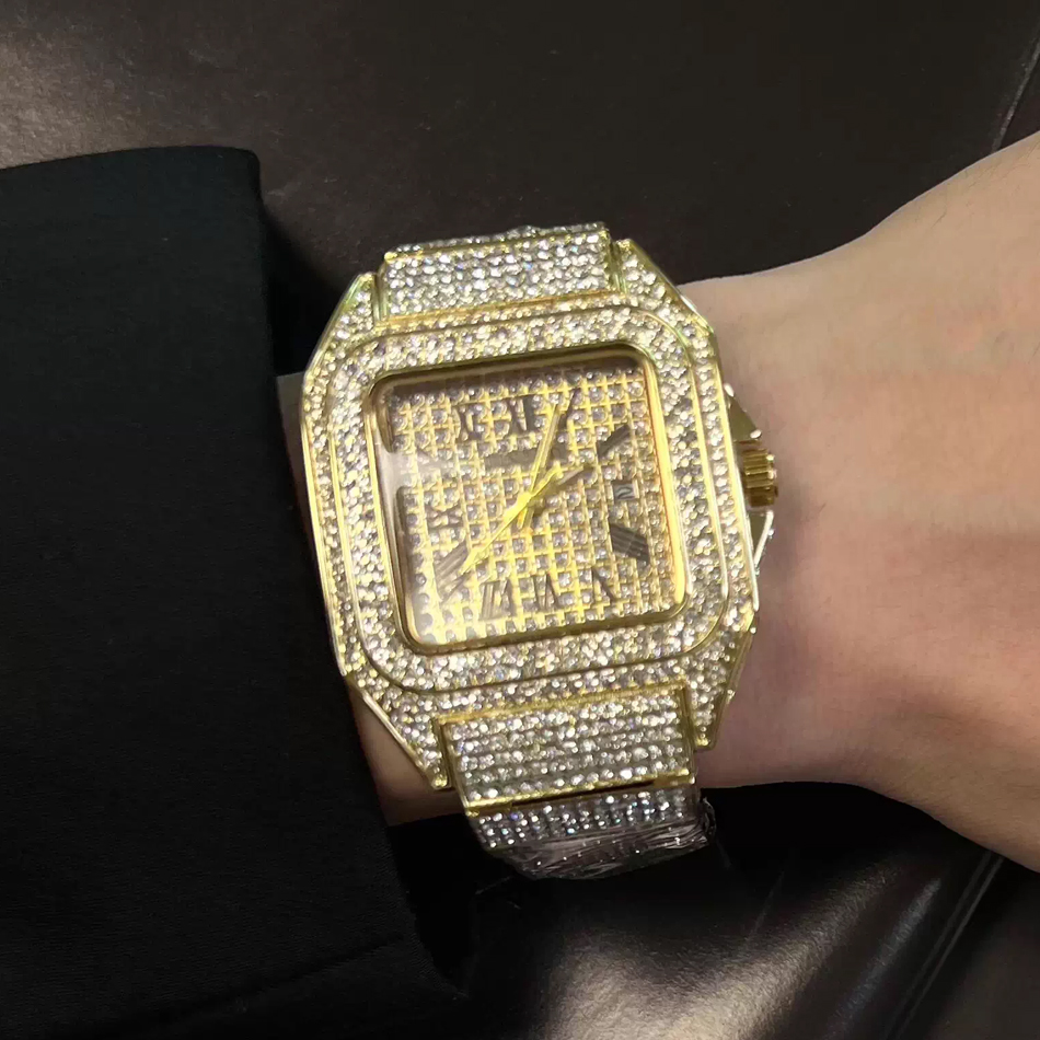 Gold or black Watch Ice Out Sq - Smartwatch Watches For Men Brands incelemesi ve fiyatı