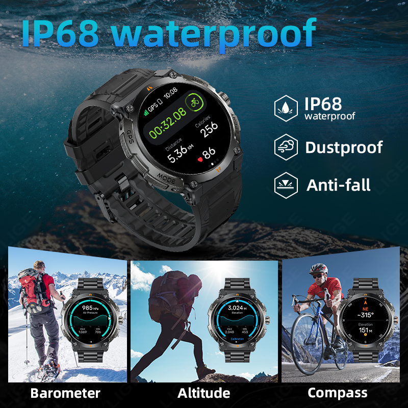 LIGE New Professional GPS Spor - Smartwatch Running Watches For Men incelemesi ve fiyatı